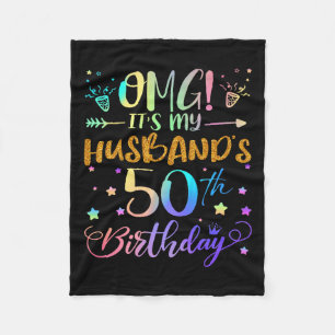 Omg Its My Husbands 50th Birthday Sweet 50 Years O Fleece Blanket