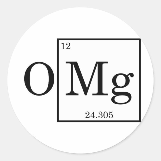 OMG Magnesium Science Chemistry Classic Round Sticker (Front)