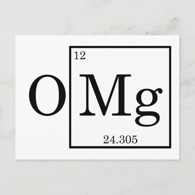 OMG Magnesium Science Chemistry Postcard (Front)