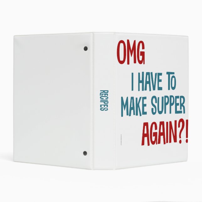 OMG Making Supper Again Personalized Recipe Mini Binder (Background)
