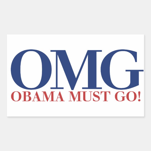 OMG Obama Must GO Rectangular Sticker (Front)