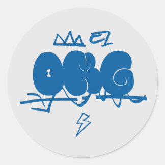 omg, oh my god, dog cute, cat blue classic round sticker