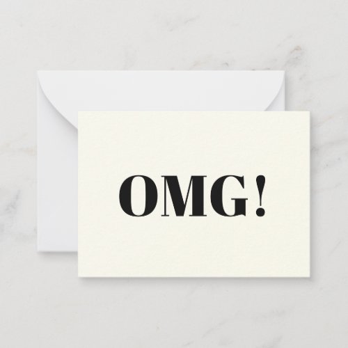 OMG oh my god gosh black ivory greeting card