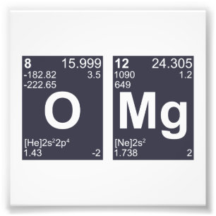 OMG Oh My God Periodic Table Elements Photo Print