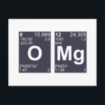 OMG Oh My God Periodic Table Elements Postcard<br><div class="desc">OMG!  It's,  like,  chemistry.  I can't even.  Your fellow students,  doctors,  professors,  and other learned scientific professionals won't be able to even,  either.  Oxygen and magnesium...  OMG.  As seen on the Periodic table,  and great for back to school.</div>