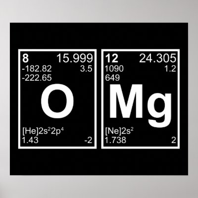 OMG Oh My God Periodic Table Elements Poster