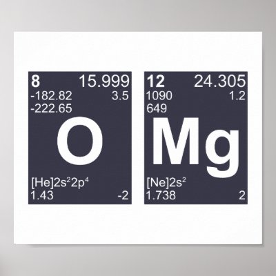 OMG Oh My God Periodic Table Elements Poster