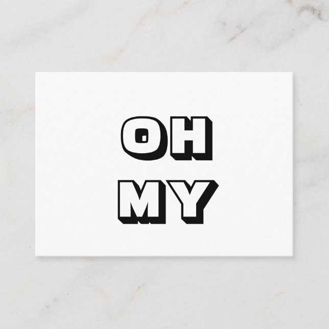 OMG, Oh My Gosh, God, black white card (Front)
