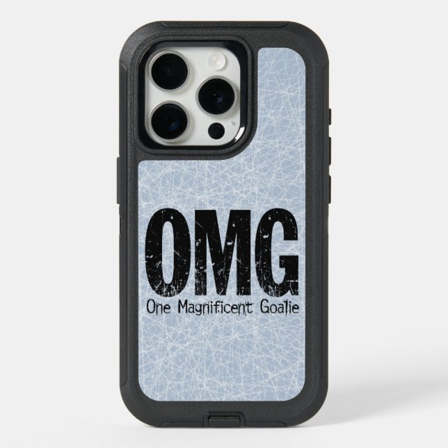 OMG: One Magnificent Goalie (hockey) iPhone 15 Pro Case (Back)