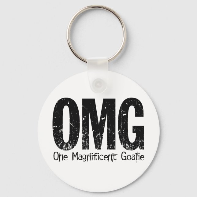 OMG: One Magnificent Goalie (Hockey) Keychain (Front)