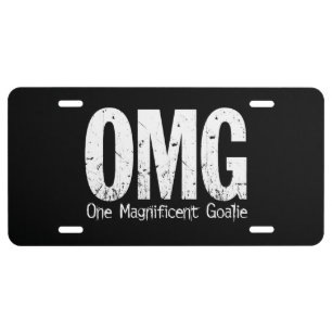 OMG: One Magnificent Goalie (Hockey) License Plate
