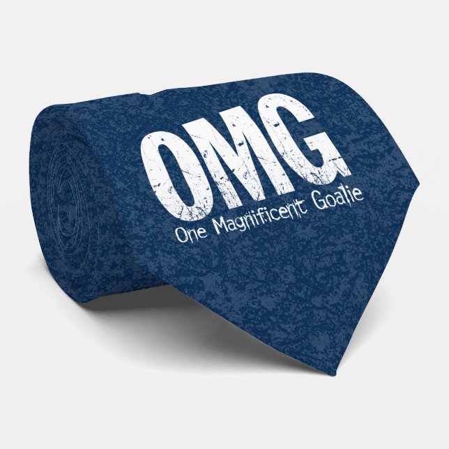 OMG: One Magnificent Goalie (Hockey) Neck Tie (Rolled)