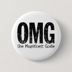 OMG: One Magnificent Goalie (Hockey) Pinback Button