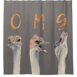 OMG Ostriches Shower Curtain