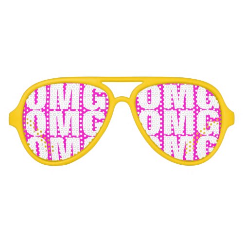 OMG party shades  crazy neon Aviator glasses