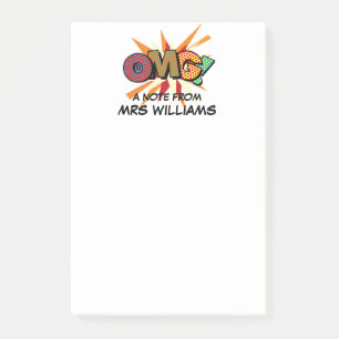 OMG Personalized Name Fun Comic Book Post-it Notes