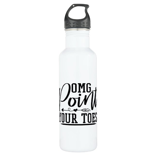 omg point your toes stainless steel water bottle (Front)