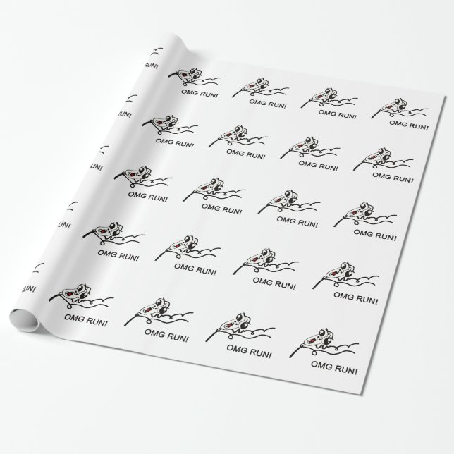 OMG run! - meme Wrapping Paper (Unrolled)