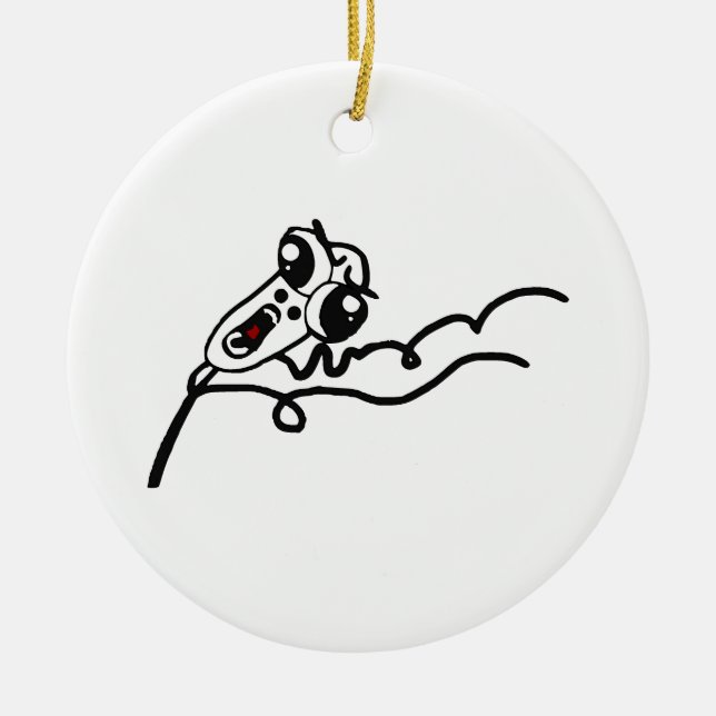 OMG RUN Scared Rage Face Comic Meme Ceramic Ornament (Front)