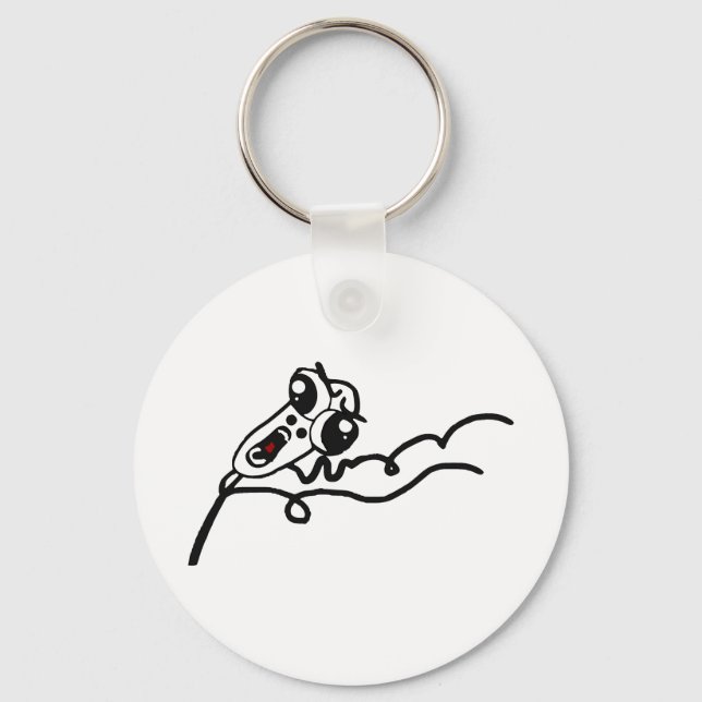 OMG RUN Scared Rage Face Comic Meme Keychain (Front)