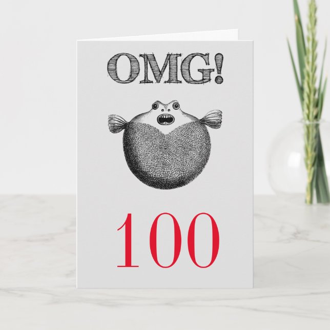 OMG Silly and Funny 100th Birthday Card (Front)
