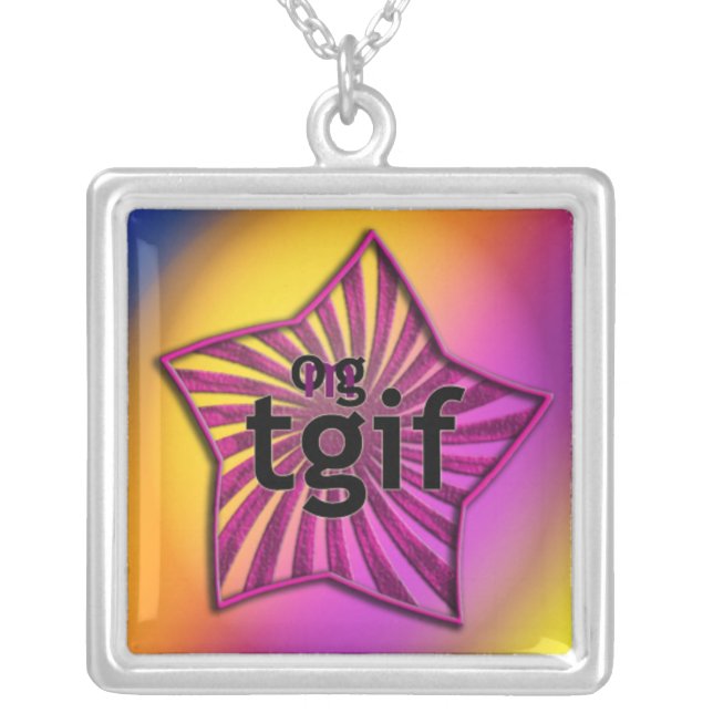 OMG! tgif Silver Plated Necklace (Front)