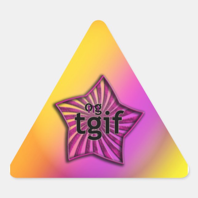 OMG! tgif Triangle Sticker (Front)