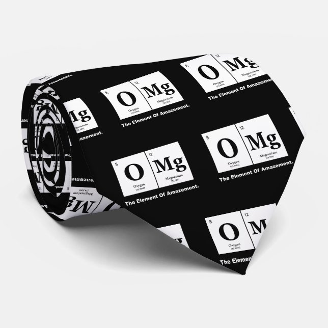 OMG the Element of Amazement, Science Humor Neck Tie (Rolled)