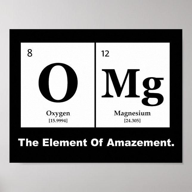 OMG the Element of Amazement, Science Humor Poster (Front)