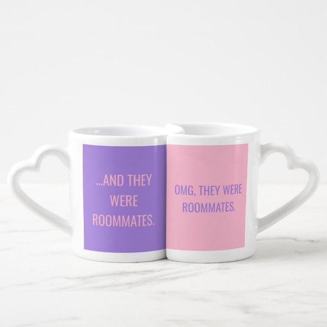 OMG They Were Roommates Pink & Purple Mug Set (Front Nesting)