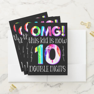 OMG! This Kid Is Now 10 Double Digits Paint Drip Pocket Folder