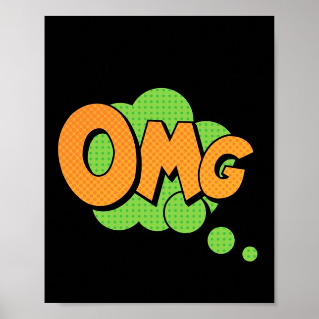 OMG! Vibrant Pop Art Comic Expression Poster (Front)