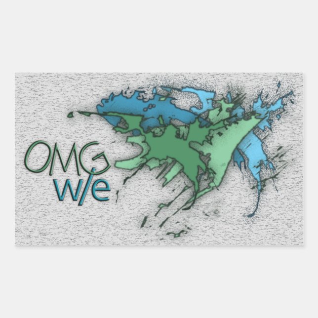 OMG! w/e Rectangular Sticker (Front)