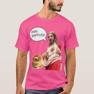 Omg Waffles Jesus Christ Breakfast Funny Meme Sh T-Shirt