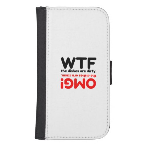 OMG WTF DISHES GALAXY S4 WALLET CASE