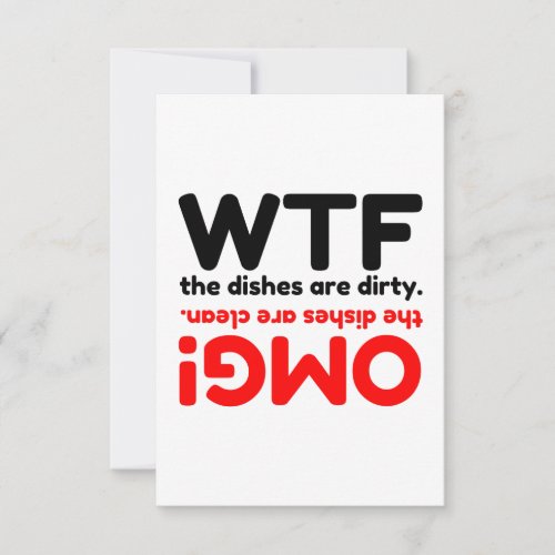 OMG WTF DISHES THANK YOU CARD