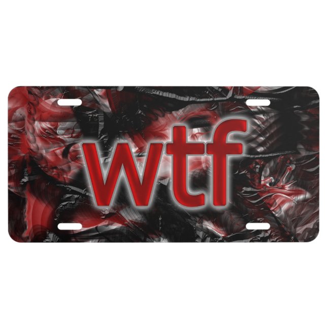 OMG! wtf License Plate (Front)