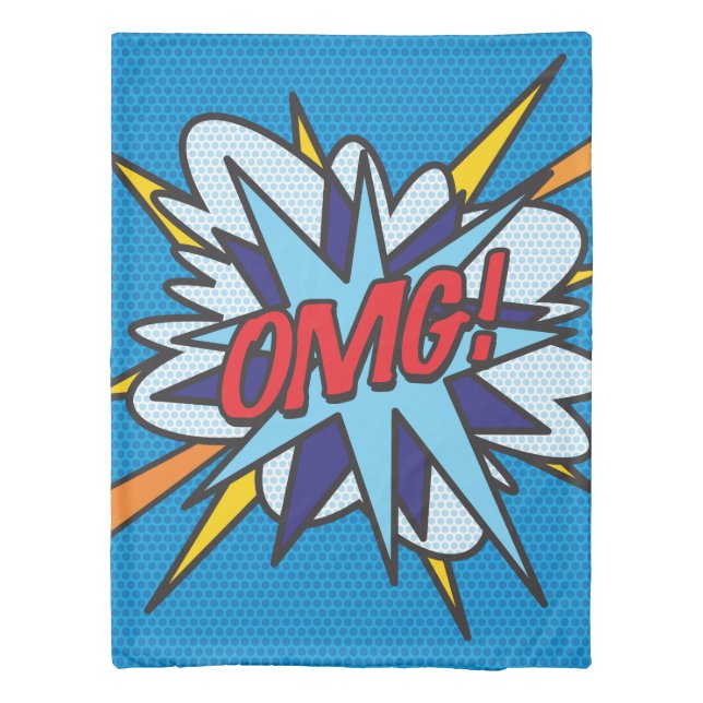 OMG ZAP Fun Retro Comic Book Pop Art Duvet Cover (Back)