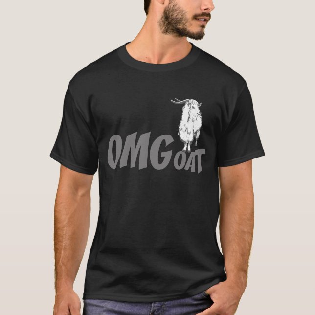 OMGoat Angora Goat  Goat Lovers OMG Gray T-Shirt (Front)