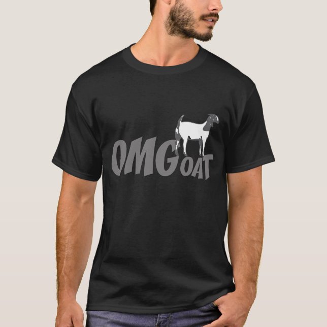 OMGoat Boer Goat the Goat Lovers OMG in Gray T-Shirt (Front)
