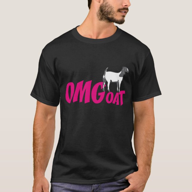 OMGoat Boer Goat the Goat Lovers OMG in Pink T-Shirt (Front)
