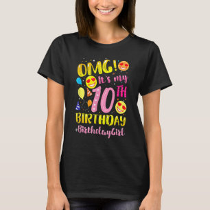Omgs Its My 10th Birthdays Girls 10es Years Old Bi T-Shirt