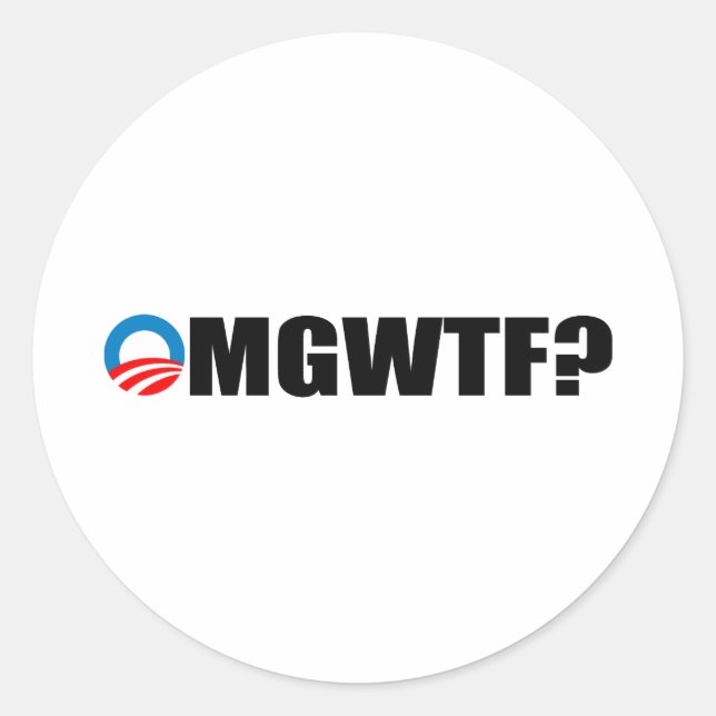 OMGWTF CLASSIC ROUND STICKER (Front)