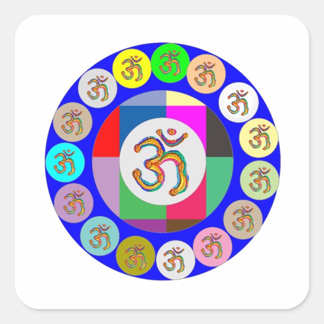 OmMantra OM MANTRA Coins Design Square Sticker (Front)