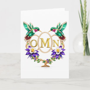 OMN Hummingbird Any Letters Custom Folded Wedding Invitation
