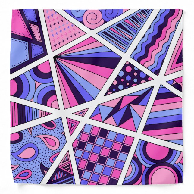 Omni Omnisexual Pride Zen Doodle Abstract Modern Bandana (Front)