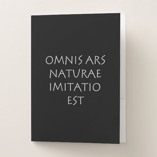 Omnis ars naturae imitatio est pocket folder
