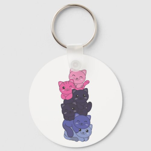 Omnisexual Flag Cat Pride Lgbtq Cute Cat Keychain