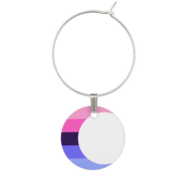 Omnisexual Pride Crescent Moon Wine Charm (Front)