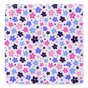 Omnisexual Pride Flag Flowers Doodle Pink Blue Bandana